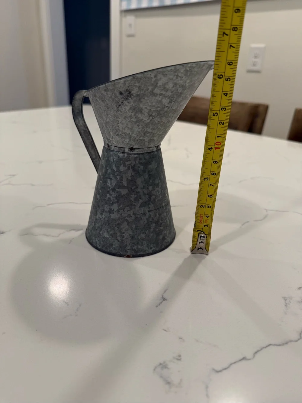 Galvanized metal pitcher/vase